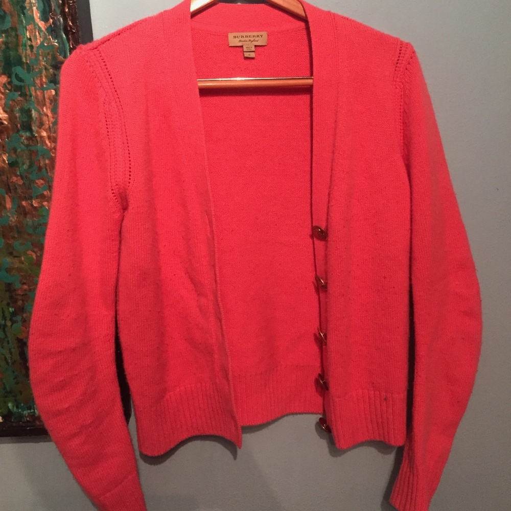 Pink Burberry Cashmere Cardigan